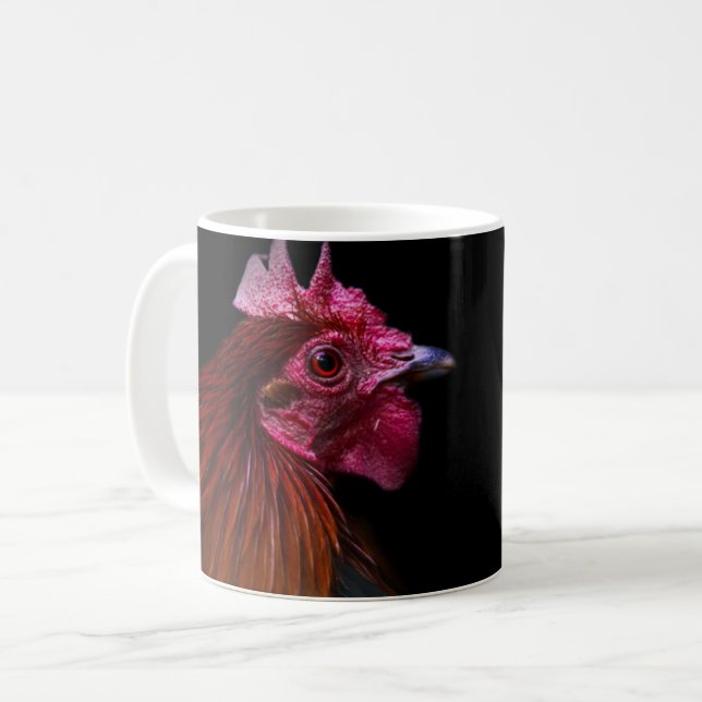 Caneca De Café Fazendas | Captura De Cabeça De Galo (Frente Esquerda)