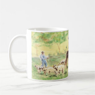 Caneca De Café Fazendeiro com Mule e Ovelha