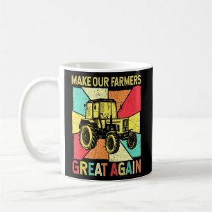 Caneca De Café Fazendeiro retrovisor - Trator proprietário de Faz