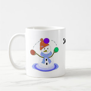 Caneca De Café Fazendo malabarismo com Snowman