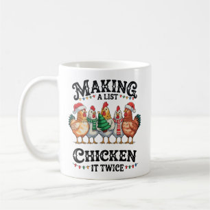 Caneca De Café Fazendo Uma Lista Verificando Duas Vezes O Natal X