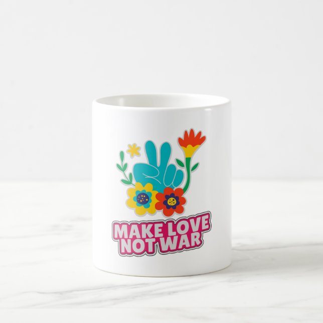 Caneca De Café Fazer amor não guerra (Centro)