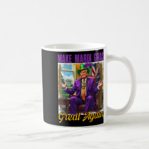 Caneca De Café Fazer Excelente Mardi Gras Novamente Trump Miçanga