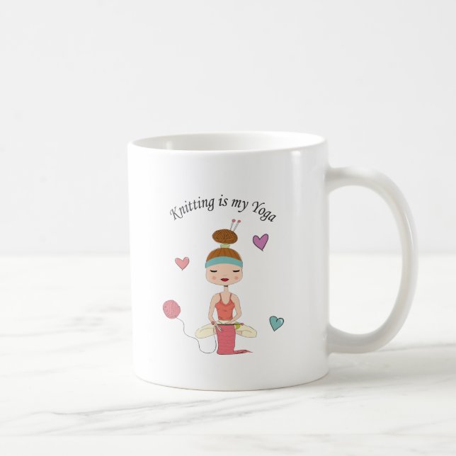 Caneca De Café Fazer malha é minha ioga (Direita)