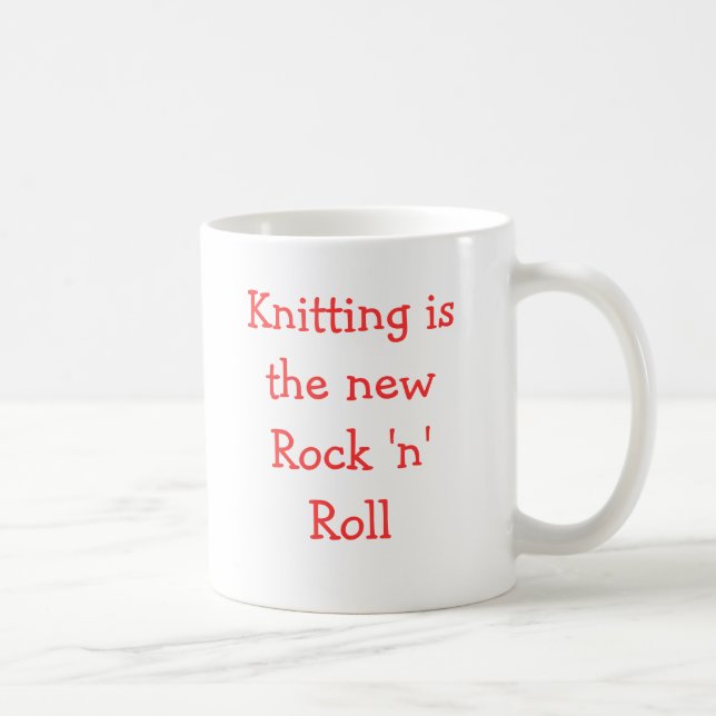 Caneca De Café Fazer malha é o rock and roll novo (Direita)