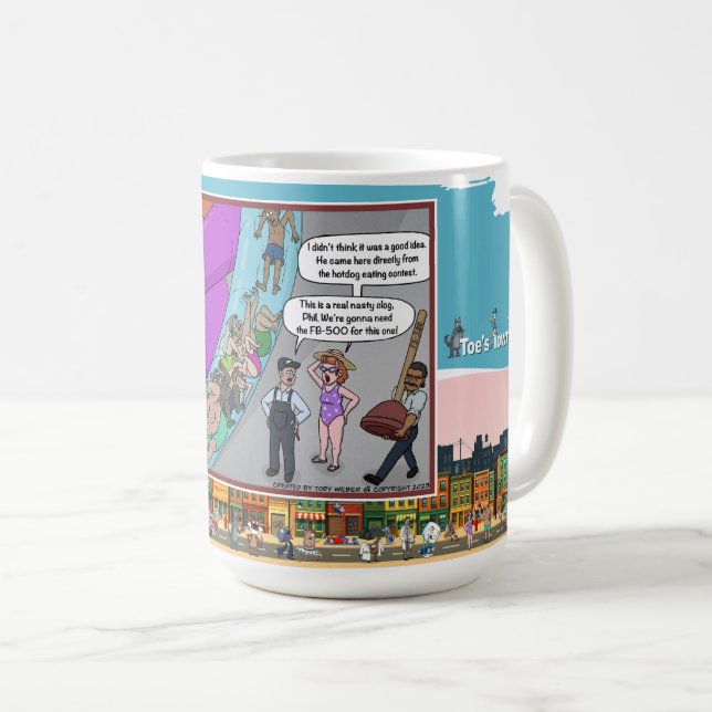 Caneca De Café FB-500 | Clássico Humor Visual Absurdo (Frente Esquerda)