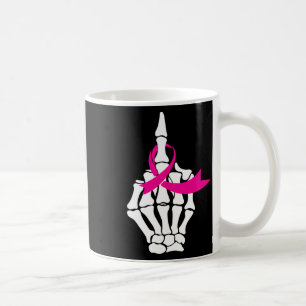 Caneca De Café Fck Break Cancer Médio Finger Fita Rosa Fita Aware