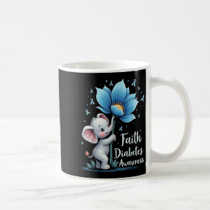 Caneca De Café Fé-Cria-Elefante Sensibilização Retro Sunfl