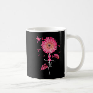Caneca De Café Fé de Margarida de Fita Rosa - Consciência do Canc