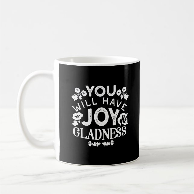 Caneca De Café Fé e Felicidade – Citações de Alegria e Contentame (Esquerda)