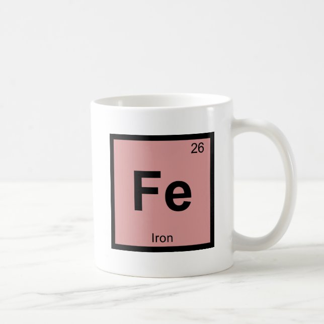 Caneca De Café Fe - Elemento Símbolo de Mesa Periódico da Química (Direita)