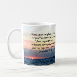 CANECA DE CAFÉ FÉ EM JEREMIAH 29:11 SUNRISE VERSE