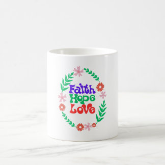 Caneca De Café Fé, esperança amor