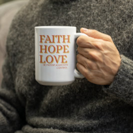 Caneca De Café Fé.Esperança.Amor