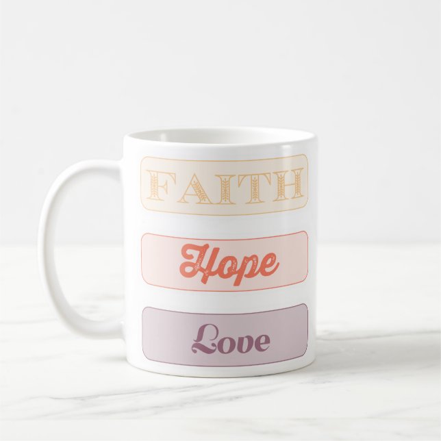 Caneca De Café Fé, Esperança, amor (Esquerda)