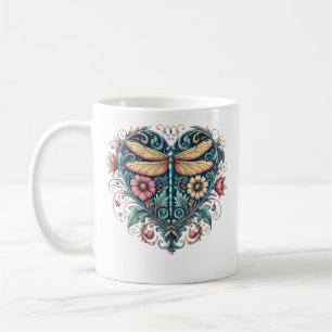 Caneca De Café Fé Esperança Amor Libélula Coração Religioso Jesus