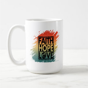 CANECA DE CAFÉ FÉ ESPERANÇA AMOR VERSO INSPIRACIONAL MOTIVACIONAL