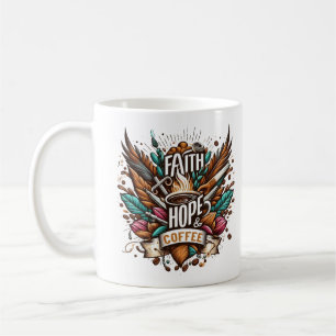 Caneca De Café Fé, Esperança e café