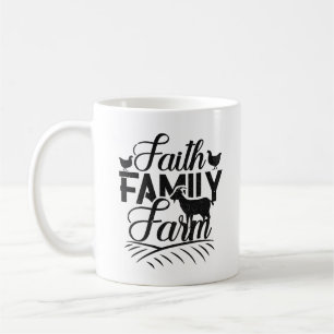 Caneca De Café Fé. Família. Fazenda