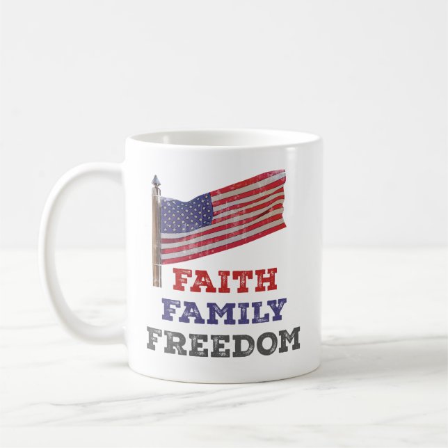 Caneca De Café Fé Família Liberdade (Esquerda)