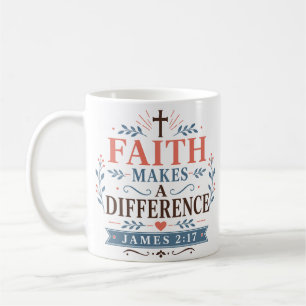 Caneca De Café Fé Faz A Diferença Inspiração Cristã