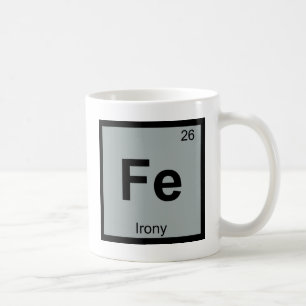 Caneca De Café Fe - Ironia Química Símbolo da Tabela Periódica