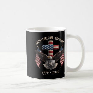 Caneca De Café Fé Liberdade 250 Anos Design Vintage Americano