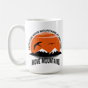 Caneca De Café Fé Move Montanhas – Edição Serenidade do Pôr do So