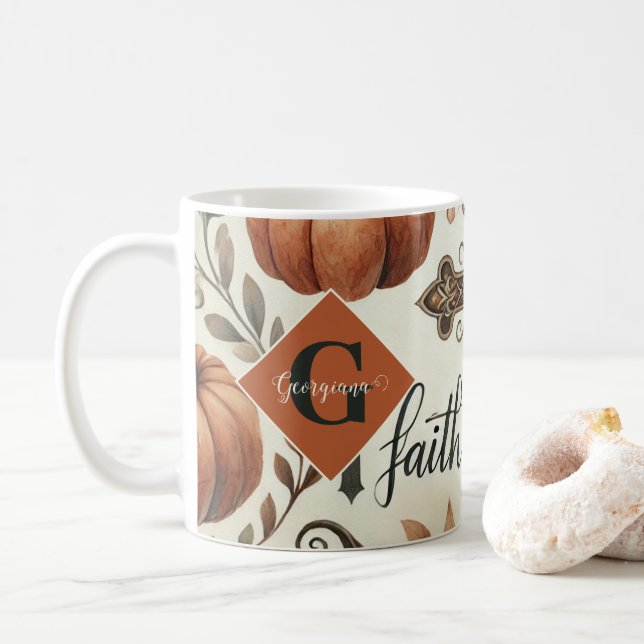 Caneca De Café Fé Personalizada e Hope, Dia das Bruxas Cristãs (Com Donut)