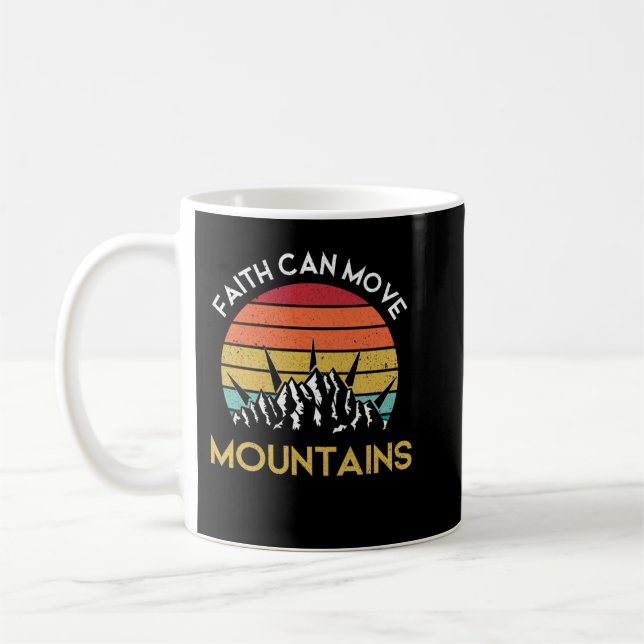 Caneca De Café Fé Pode Mover Montanhas (Esquerda)