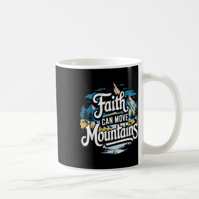 Caneca De Café Fé Pode Mover Montanhas Jesus Religioso Cristão (Direita)