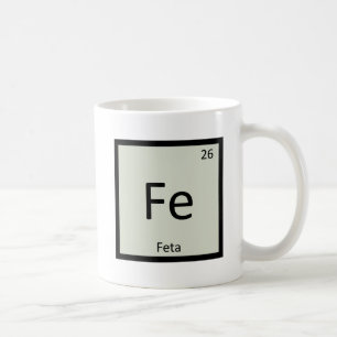 Caneca De Café Fe - Química do Queijo Feta Símbolo da Tabela Peri