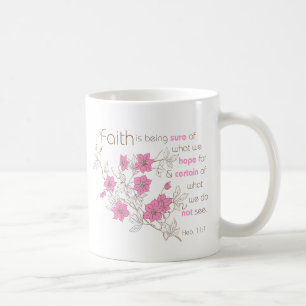 Caneca De Café Fé (rosa & marrom)