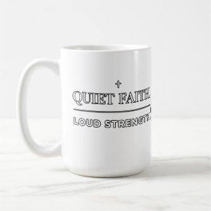 Caneca De Café Fé Silenciosa Força Alta Minimalista Cristã