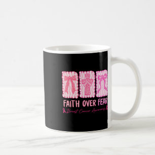 Caneca De Café Fé sobre medo Xadrez de coquete Cancer de mama Arc