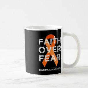 Caneca De Café Fé sobre o medo da fita laranja combater a leucemi