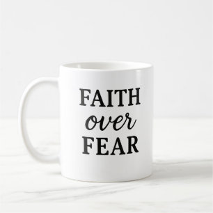 Caneca De Café Fé sobre o medo - Mug de encorajamento cristão