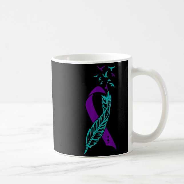 Caneca De Café Feather Suicida Prevenção Sensibilização Você Púrp (Direita)