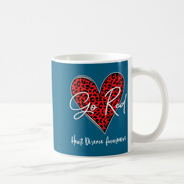 Caneca De Café February Is Red Heart Health Heart Disease Awarene (Direita)