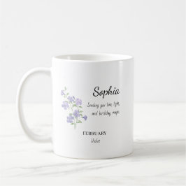 Caneca De Café February Violet Personalized Birthday