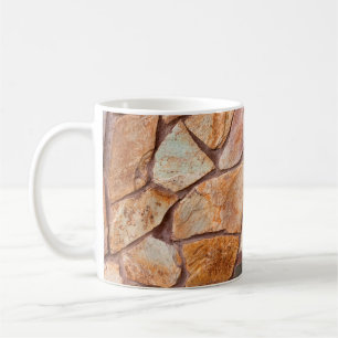 Caneca De Café Fechamento de uma parede de pedra como papel de fu
