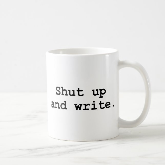 Caneca De Café Feche acima e escreva (Direita)