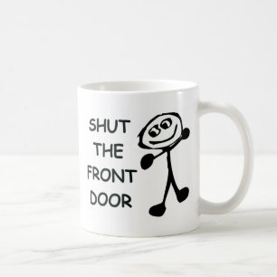 Caneca De Café Feche o desenho da porta frontal