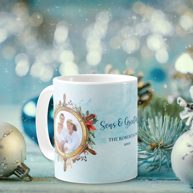 Caneca De Café Feiras e Saudações do Natal Náutico (Criador carregado)