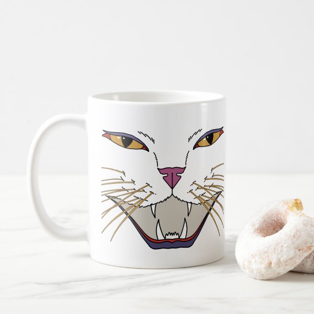 Caneca De Café Feisty Cat Lover (Com Donut)