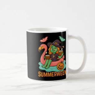 Caneca De Café Feiticeira Cuta Engraçada Que Flutua Em Flamingo G
