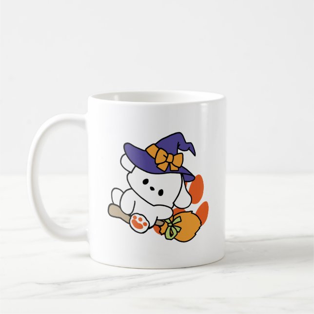 Caneca De Café Feiticeira de pata no treinamento - Cão de Hallowe (Esquerda)