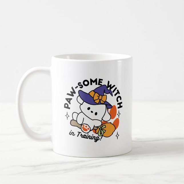 Caneca De Café Feiticeira de pata no treinamento - Cão de Hallowe (Esquerda)