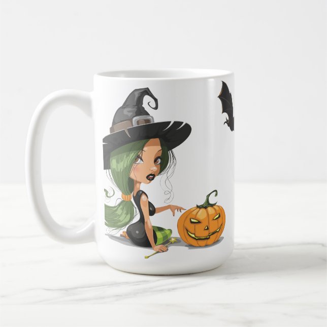 Caneca De Café Feiticeiro Bonito Halloween (Esquerda)