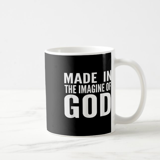 Caneca De Café Feito À Imagem De Deus Jesus Bíblia Cristã Diz (Direita)